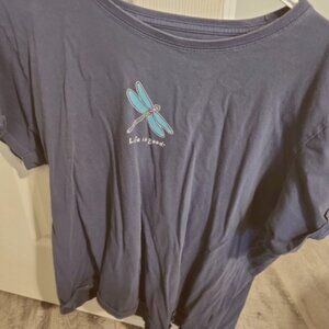 Charcoal T-Shirt with Dragonfly Design